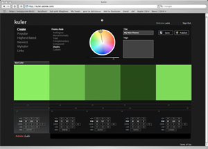 screen shot of adobe kuler