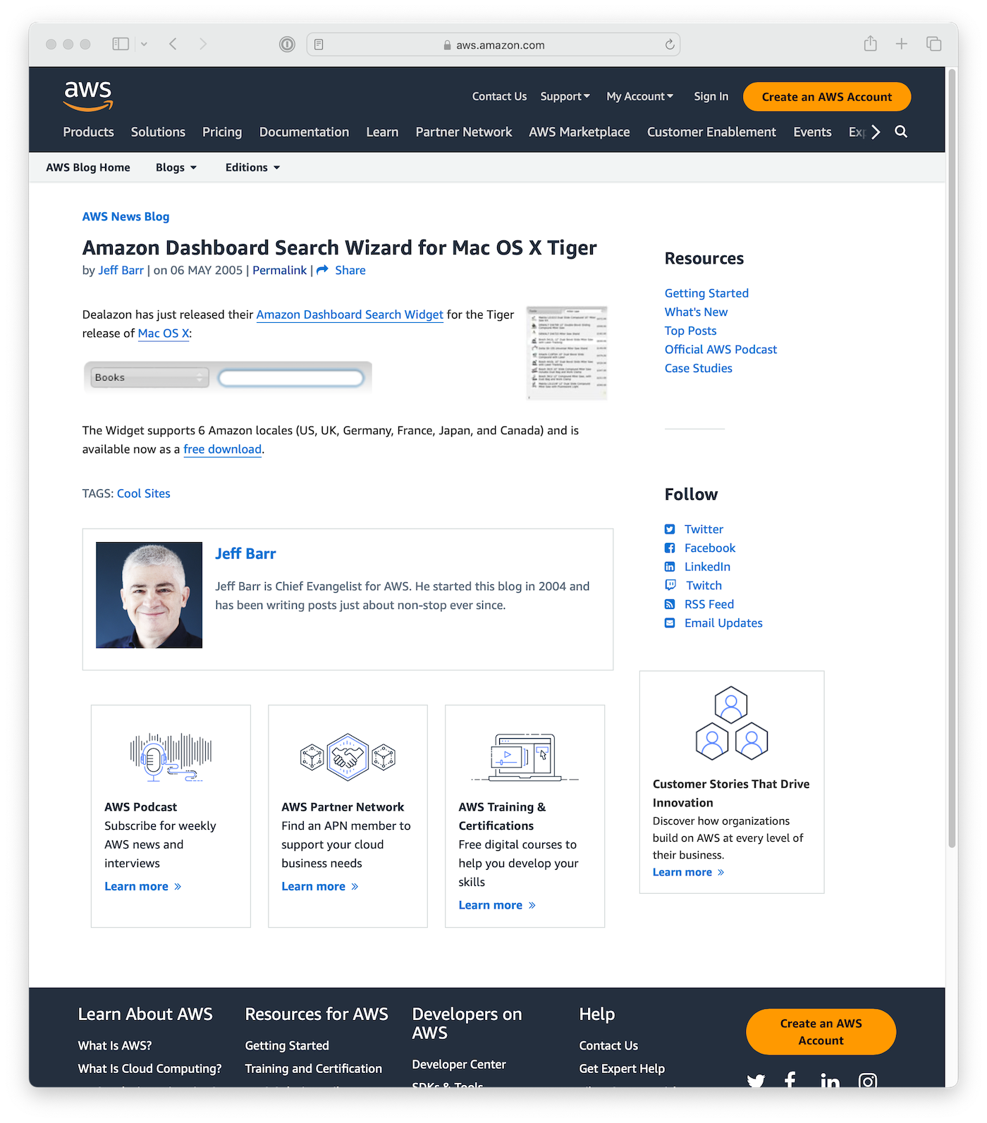 screenshot of aws.amazon.com/blogs/aws/amazon_dashboar/