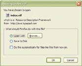 Download Dialog for RSS Feed in Firefox download dialog in Firefox