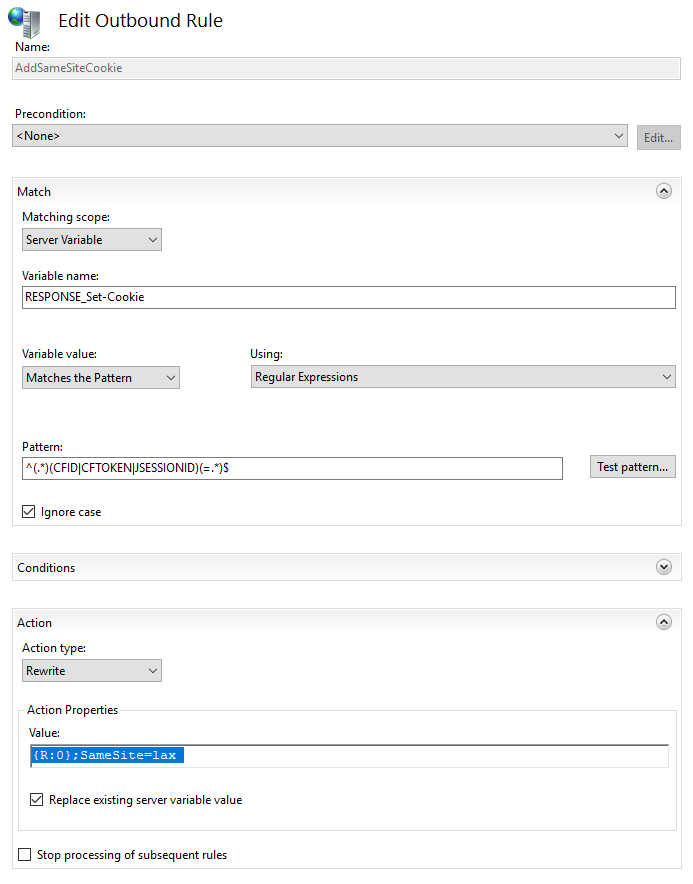 samesite cookies in iis