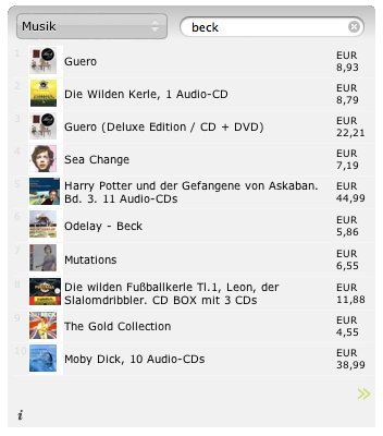 shopper search results in german