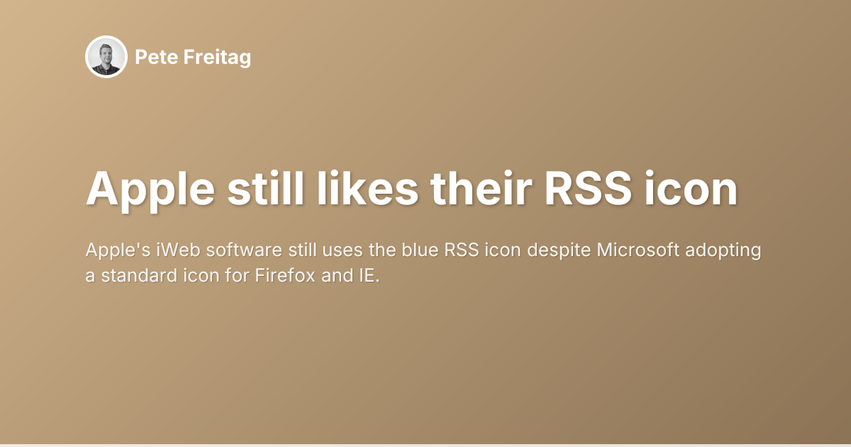 Apple still likes their RSS icon