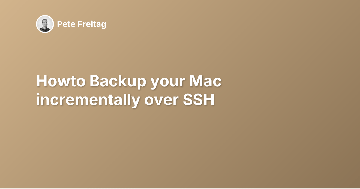 Howto Backup your Mac incrementally over SSH