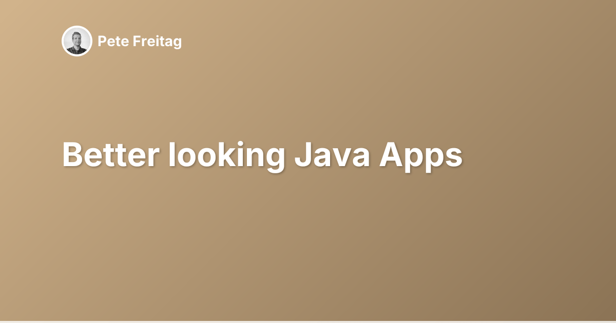Better looking Java Apps