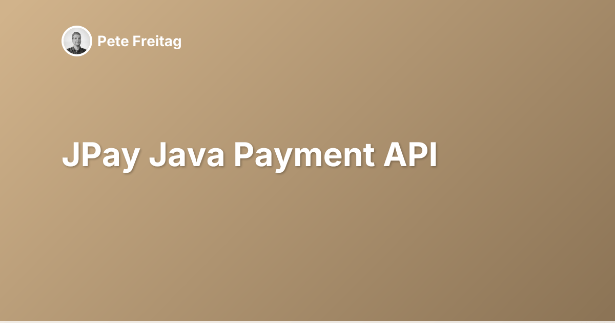 JPay Java Payment API