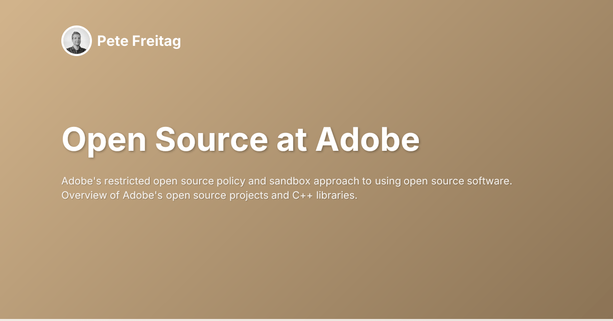 Open Source at Adobe