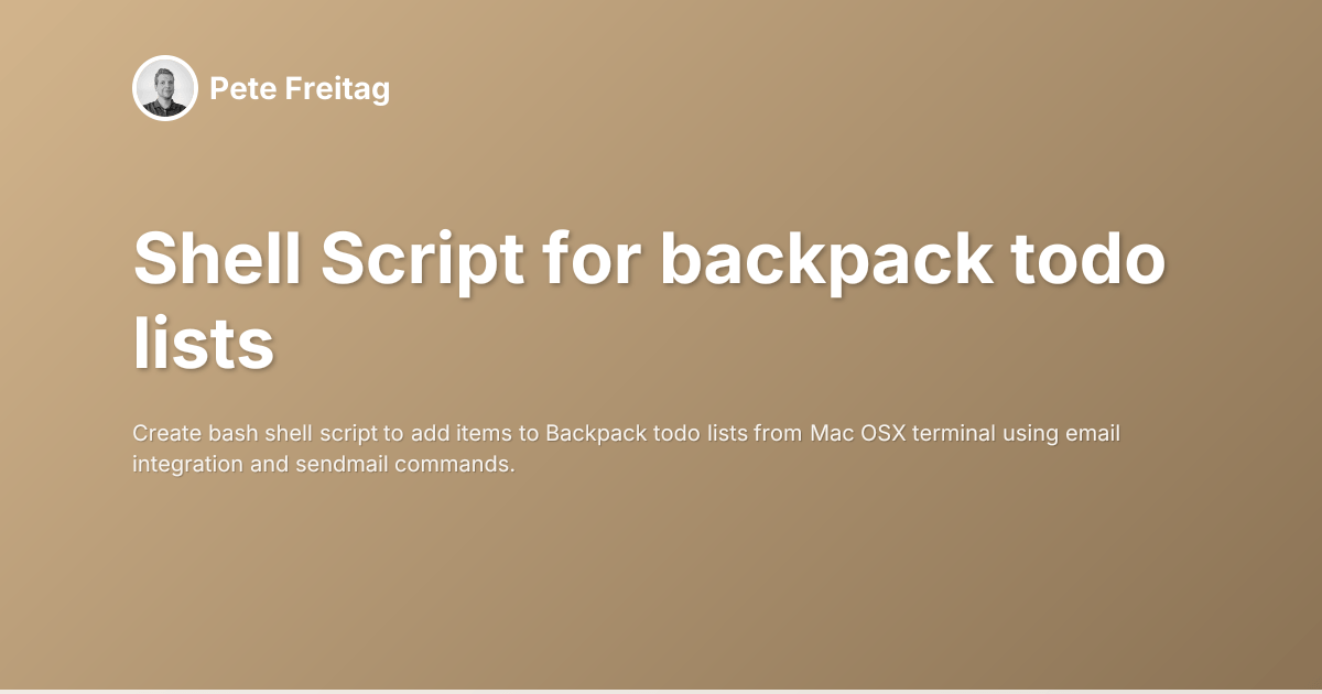 Shell Script for backpack todo lists