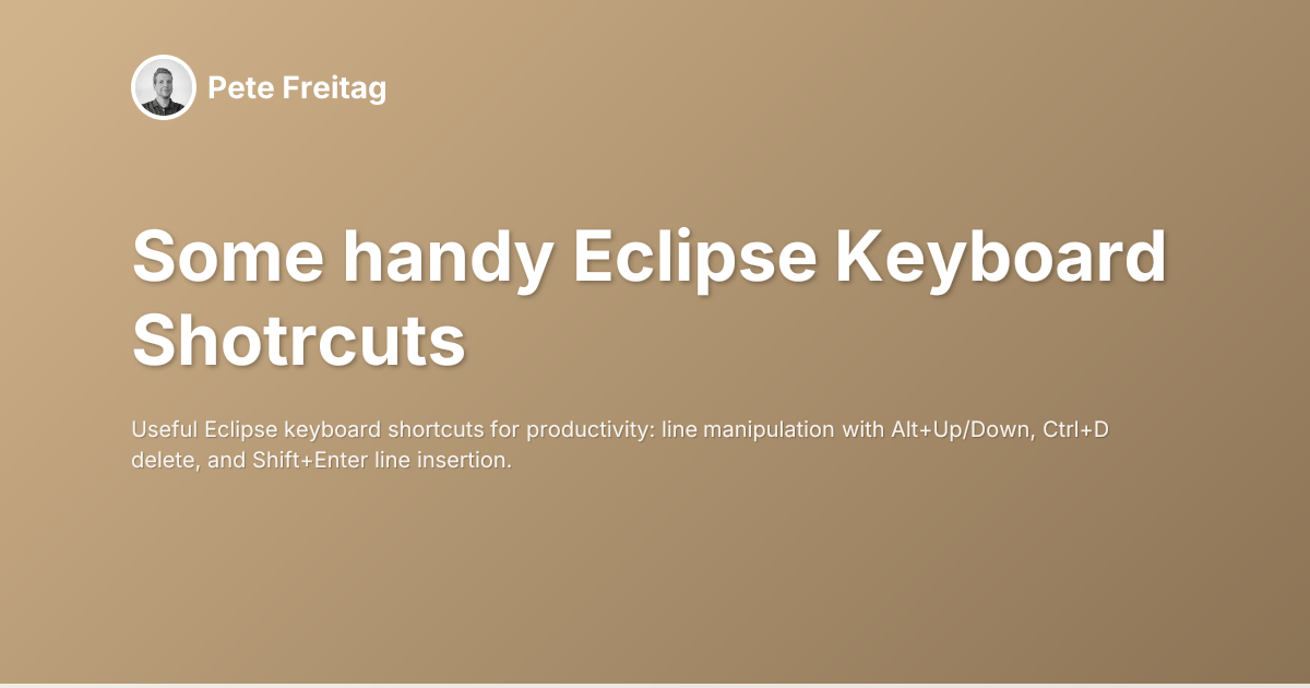 Eclipse Hyperkeys Some handy Eclipse Keyboard Shotrcuts