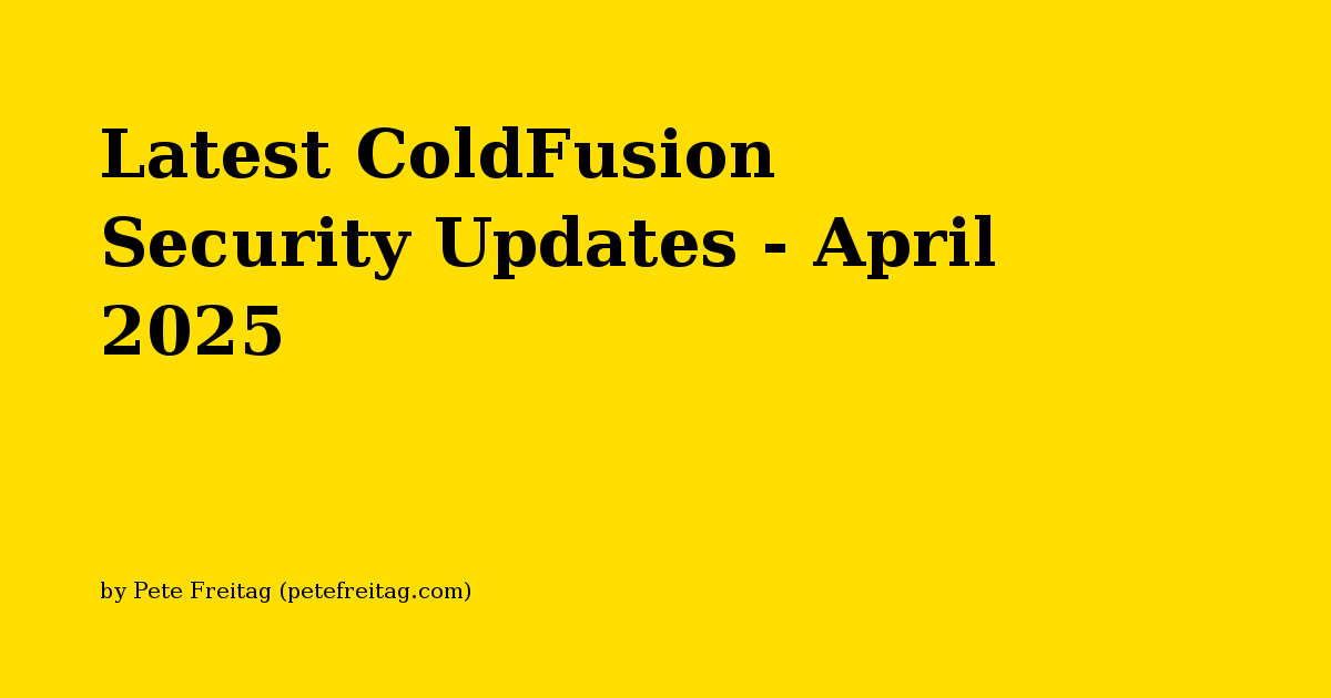 Latest ColdFusion Security Updates September 2024